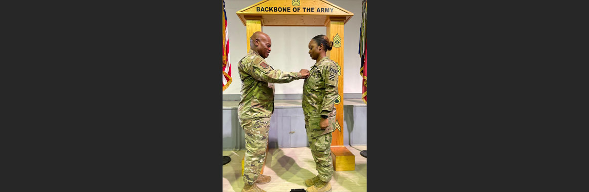 Senior Enlisted Leader Officiates at Deployed Niece’s Promotion